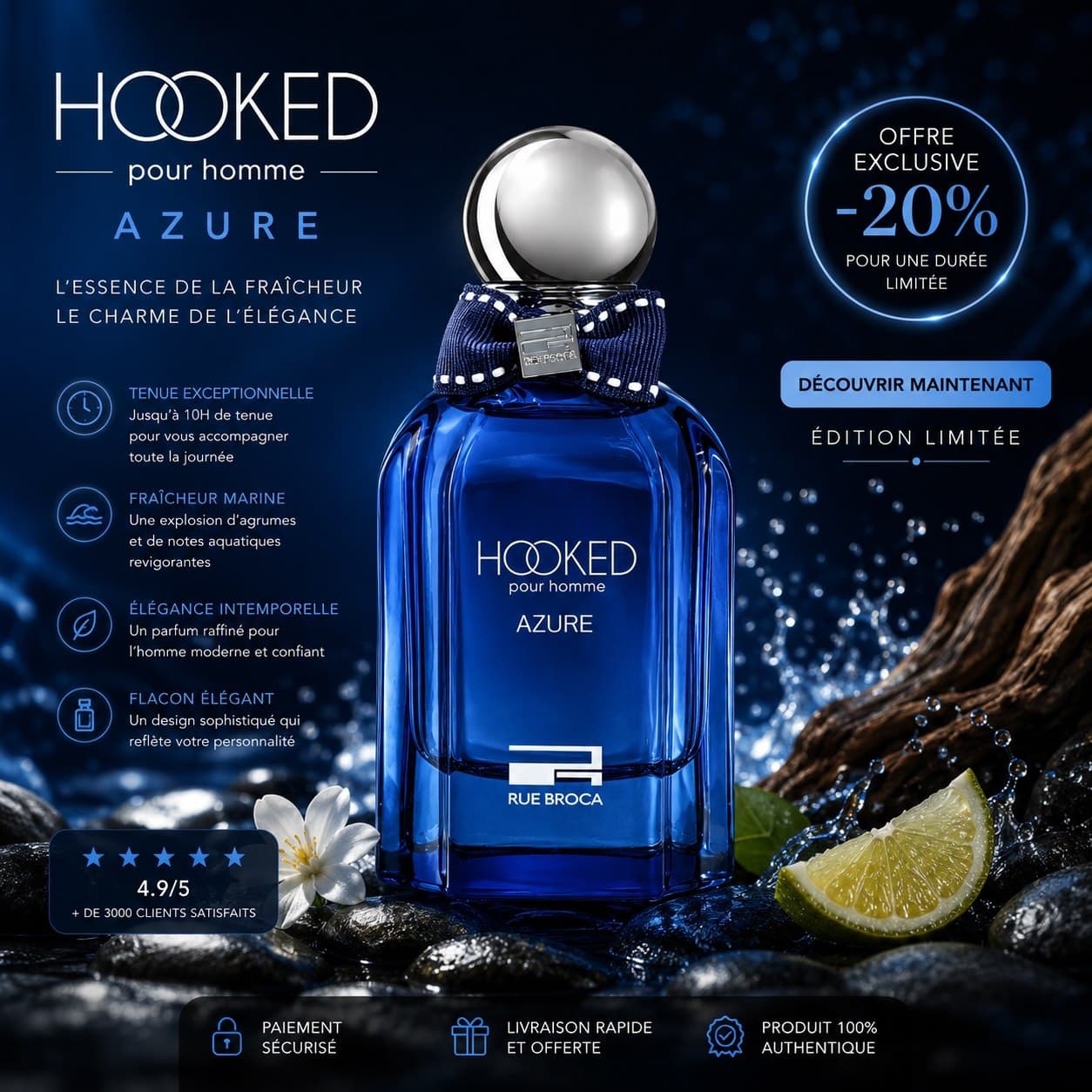 Afnan Hooked Azure Pour Homme Eau de Parfum 100 ml
